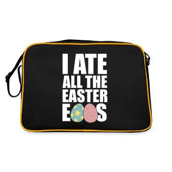 Easter eggs eaten gift celebration hunger food - Retro Bag - black/gold - Back