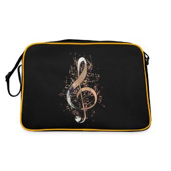 Treble Clef note don d'instruments de musique - Sac Retro - noir/or - Dos