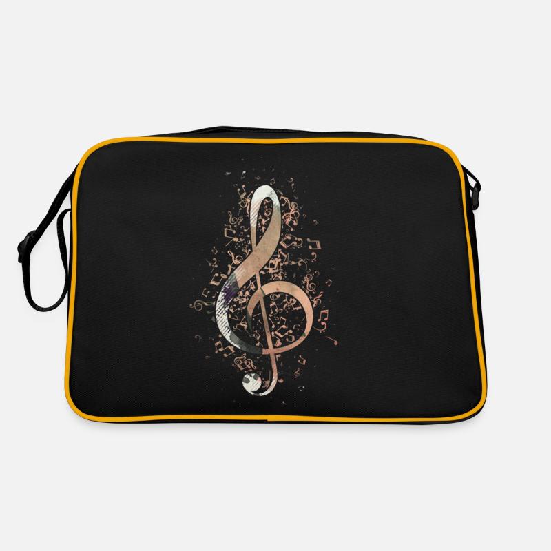 Treble clef notes music instrument gift Retro Bag