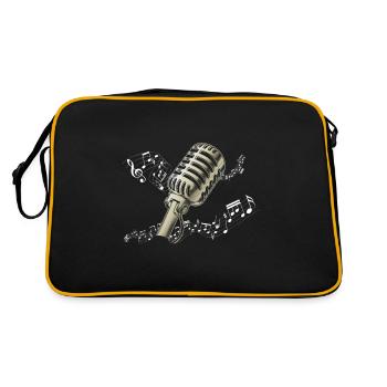 Harmonie cadeau vintage de partitions de microphone - Sac Retro - noir/or - Dos