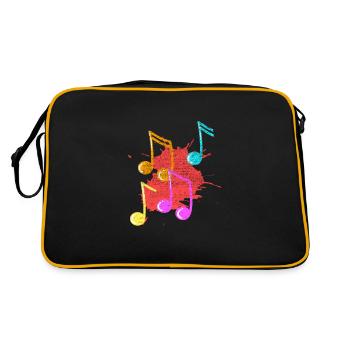 musique musique coloré vintage musiciens musique son - Sac Retro - noir/or - Dos