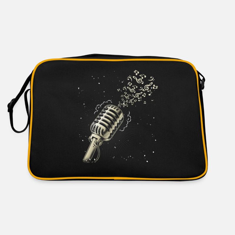 Vintage micro partitions explosion musique son plaisir - Sac Retro - noir/or