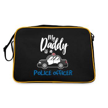Police cop société voiture bleu lumières bleu - Sac Retro - noir/or - Dos