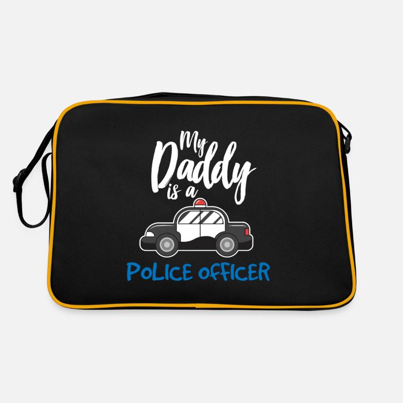 Polizei Polizist Gesellschaft Auto Blaulicht blau - Retro Tasche - Schwarz/Gold