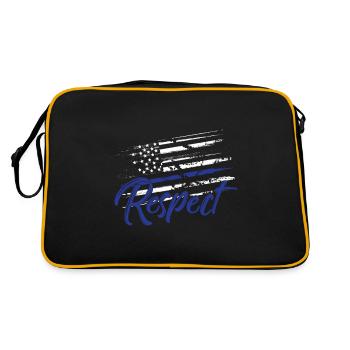 Respect police america policeman chief of police blue - Retro Bag - black/gold - Back