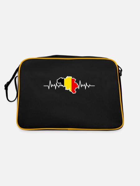 Belgien - Retro Tasche - Schwarz/Gold - Hinten