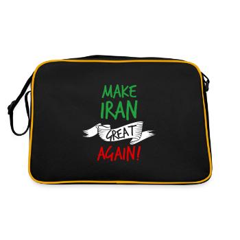 Make Iran Great Again colored v1 - Retro Tasche - Schwarz/Gold - Hinten