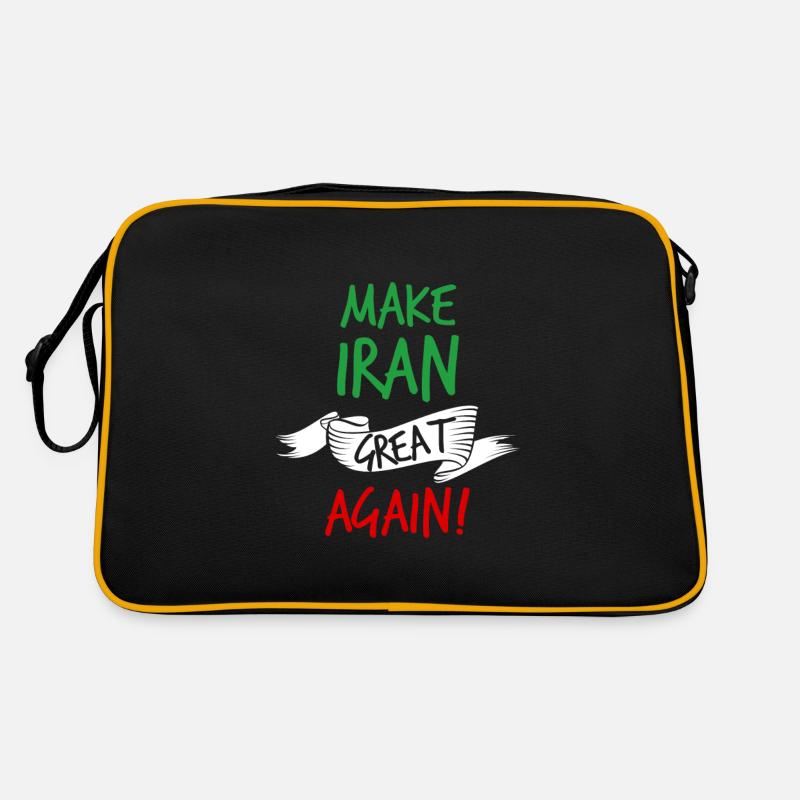 Make Iran Great Again colored v1 - Retro Tasche - Schwarz/Gold