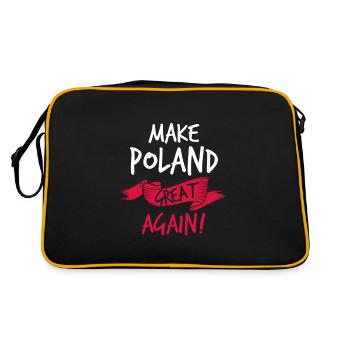 Make Poland Great Again colored - Retro Tasche - Schwarz/Gold - Hinten