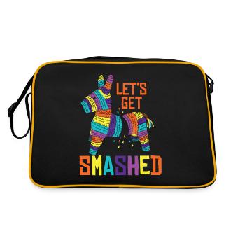 Pinata Mexico Gift Broken Gift Idea - Retro Bag - black/gold - Back