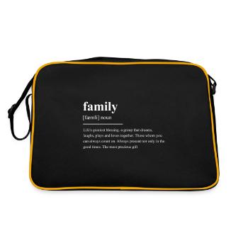 Family meaning child parents baby love fun - Retro Bag - black/gold - Back