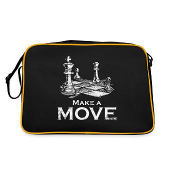 Les échecs font votre stratégie de jeu de mouvement vintage - Sac Retro - noir/or - Dos