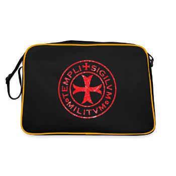 Ritterorden Kreuzzug Templer Geschenk Ritter Adel - Retro Tasche - Schwarz/Gold - Hinten