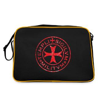 Ritterorden Kreuz Ritter Geschenk Mittelalter Adel - Retro Tasche - Schwarz/Gold - Hinten
