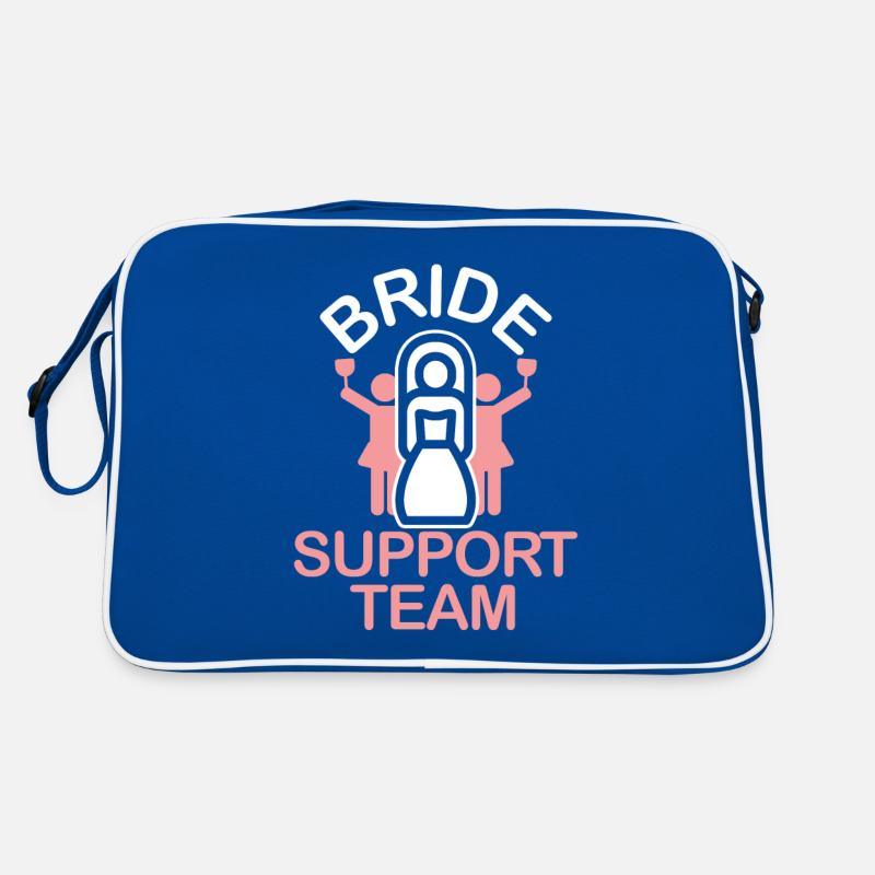 JGA Braut Support Team Hochzeit Ehe Ehepaar Liebe Retro Tasche