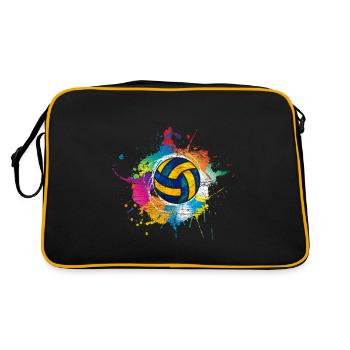 Ballon cadeau de fête de plage colorée vintage de volleyball - Sac Retro - noir/or - Dos