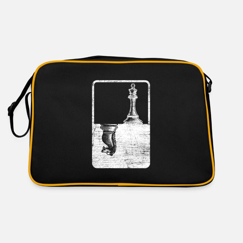 Schach Schachbrett Schachzug Spaß Geschenk Spiel - Retro Tasche - Schwarz/Gold