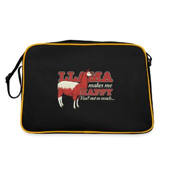 Lama bonheur alpaga cadeau animal broche heureux - Sac Retro - noir/or - Dos