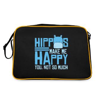 Hippos Make Me Happy Hippo - Retro Bag - black/gold - Back
