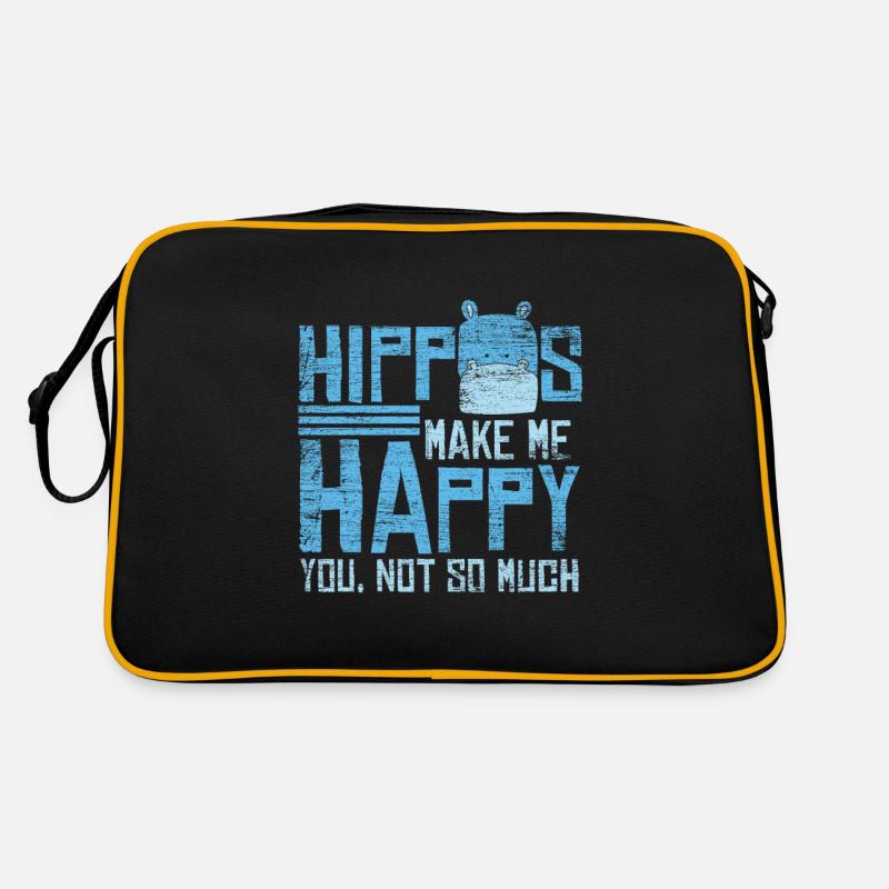 Nilpferd Hippo Tier Fluss Wasser Geschenk Retro Tasche