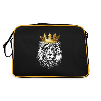 Lion cadeau vintage animal roi sauvage crinière - Sac Retro - noir/or - Dos