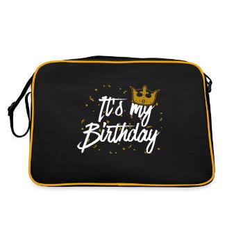 C'est ma fête de fête d'idée de cadeau d'anniversaire - Sac Retro - noir/or - Dos