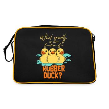 Ente Enten Schnabeltier Tier Schnabel Geschenk See - Retro Tasche - Schwarz/Gold - Hinten