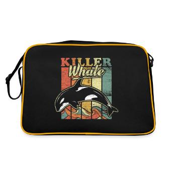Baleine orca liberté poisson animal cadeau vintage - Sac Retro - noir/or - Dos