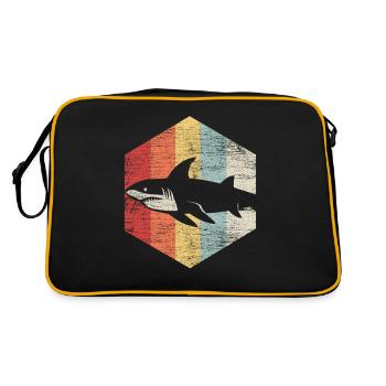 requin blanc poisson mer animal cadeau prédateur - Sac Retro - noir/or - Dos