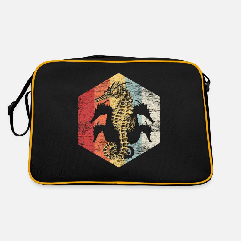 Seepferd Fisch Ozean Geschenk Tier Retro Tasche