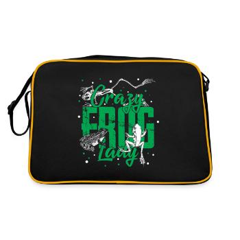 Crazy frog lady vintage animal water gift - Retro Bag - black/gold - Back