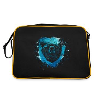 Aquarelle ours bleu animal nature cadeau vintage - Sac Retro - noir/or - Dos