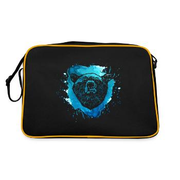 Ours grizzly ours en peluche zoo cadeau prédateur fourrure - Sac Retro - noir/or - Dos