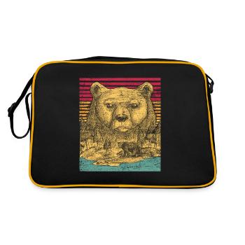 Ours animal nature câlin idée cadeau vintage - Sac Retro - noir/or - Dos
