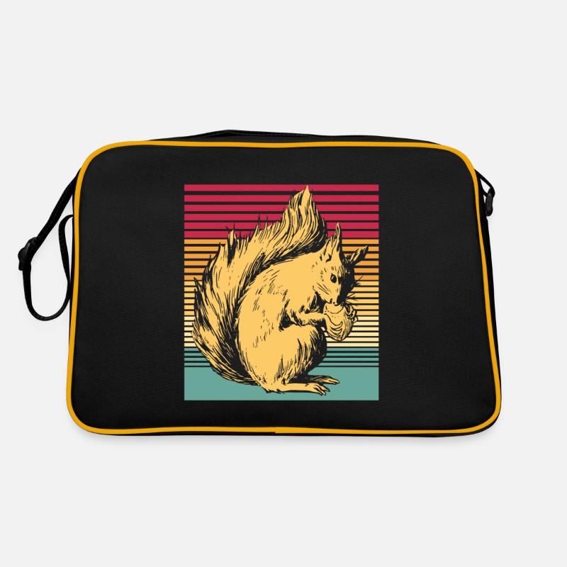 Retro Einhörnchen niedliches Tier Geschenk Nüsse Retro Tasche