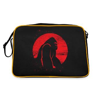 Monkey Gorilla Moon Primate Animal Gift - Retro Bag - black/gold - Back