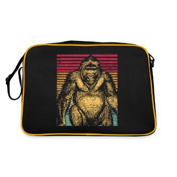 Singe bananier tronc gratter cadeau drôle - Sac Retro - noir/or - Dos