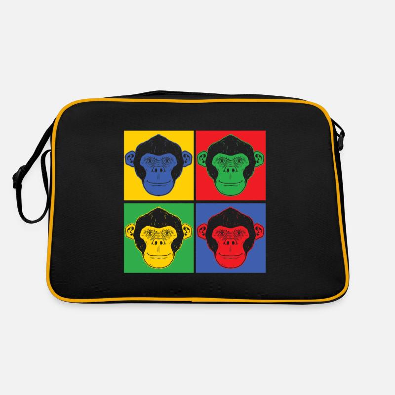 Monkey pop art gift animal gorilla chimpanzee Retro Bag