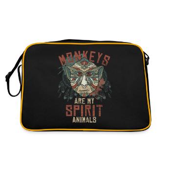 Singe banane animal cadeau singe nature escalade - Sac Retro - noir/or - Dos
