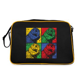 Chien de prairie chien suricate mignon animal cadeau - Sac Retro - noir/or - Dos