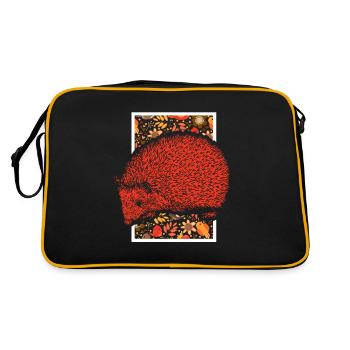 Hedgehog sting prickly nature animal gift - Retro Bag - black/gold - Back
