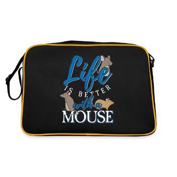 Souris animal de compagnie rat animal nature cadeau rongeur - Sac Retro - noir/or - Dos