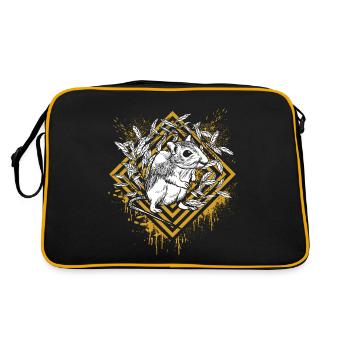 Mouse animal testing animal protection nature protection rat - Retro Bag - black/gold - Back