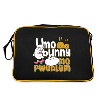 No hare no problem rabbit animal gift - Retro Bag - black/gold - Back