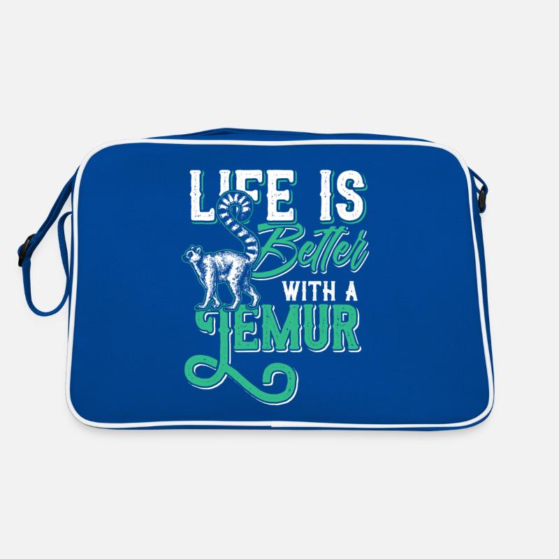 Lemur Affe Halbaffe Tier Geschenk Tierschutz. Retro Tasche