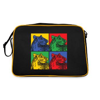 Rat Rat Rongeur Animal Cadeau Ravageur Pop Art - Sac Retro - noir/or - Dos