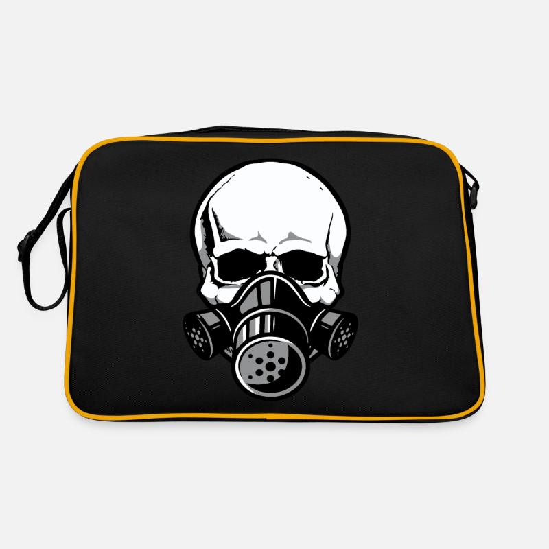Crâne avec masque à gaz Sac Retro