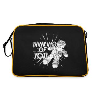 Voodoo Puppe Halloween Kostüm Geist Geschenk - Retro Tasche - Schwarz/Gold - Hinten