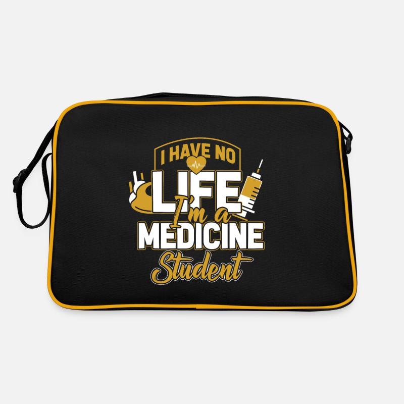 Medizin Student Arzt Doktor Geschenk - Retro Tasche - Schwarz/Gold