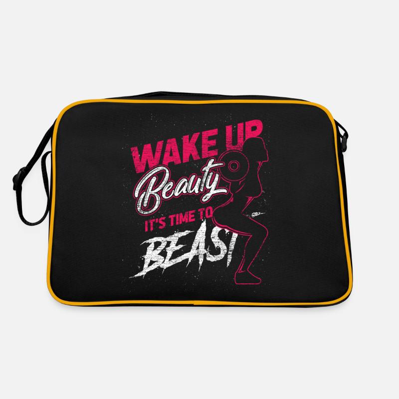 Sportswoman strength training bodybuilder beast training Retro Bag
